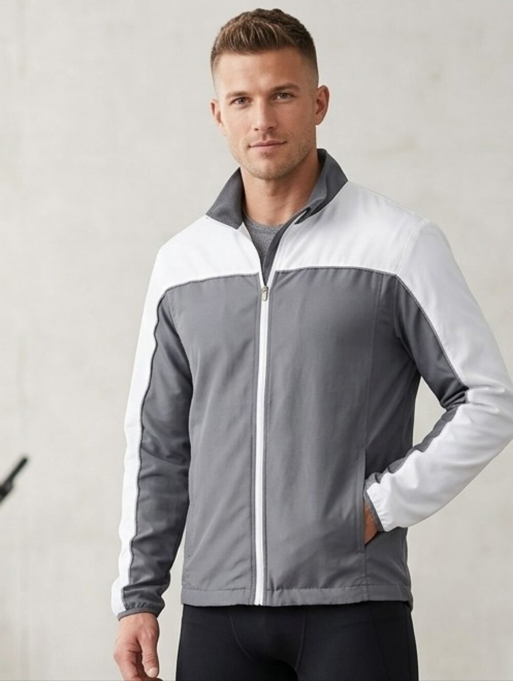 New Balance Grey and White Performance Track Jacket